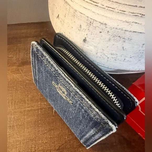 Coach Denim Snap Wallet (NWT) - Picture 3 of 10